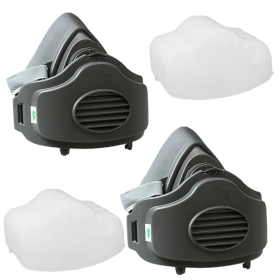 Half Face Gas Mask Cover PRO Respirator 3200 Dust Mask Safety 10 Filters For Sanding Woodworking (Option: 2PCS)