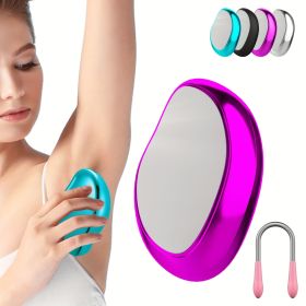 Crystal Hair Eraser Physical Hair Removal Tool Epilator Reusable Body Depilation Tool Glass Hair Remover Portable Mild Epilator (Color: TMQ-Purple)